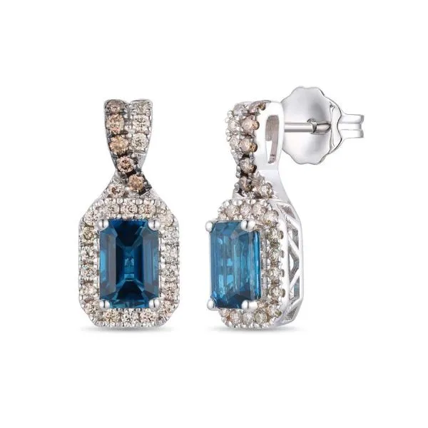 Sea Blue Topaz Earrings in 14K White Gold Tipton's Fine Jewelry Lawton, OK