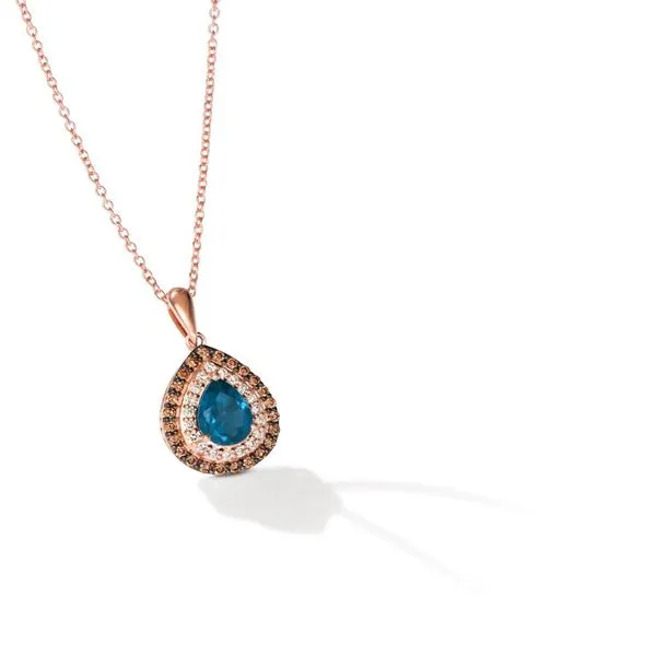 14K Rose Gold Pink Sapphire and Diamond Pendant Tipton's Fine Jewelry Lawton, OK