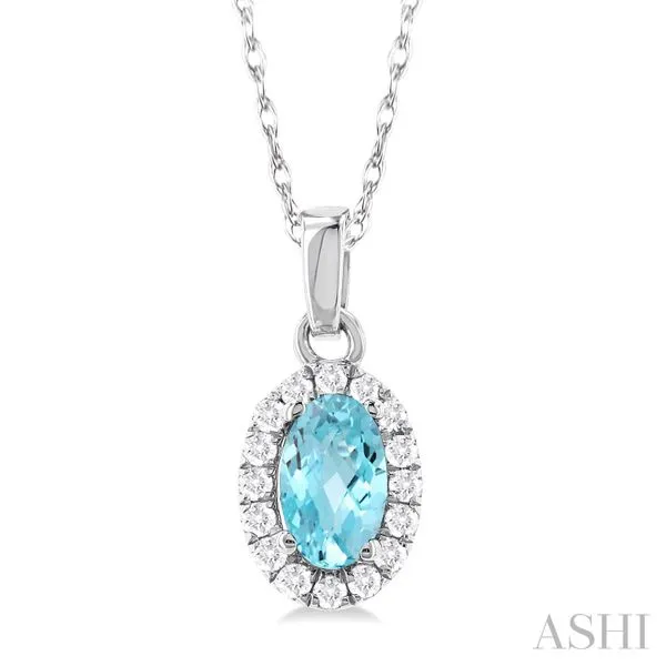 10K White Gold Aquamarine and Diamond Pendant Tipton's Fine Jewelry Lawton, OK