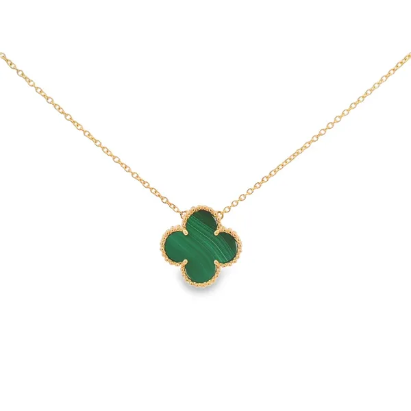 14K Yellow Gold Malachite Clover Necklace Tipton's Fine Jewelry Lawton, OK