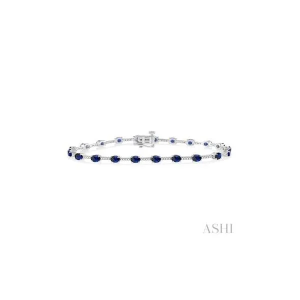 10K White Gold Sapphire and Diamond Bracelet Tipton's Fine Jewelry Lawton, OK