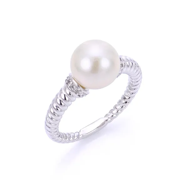 Sterling Silver Pearl and Diamond Ring Tipton's Fine Jewelry Lawton, OK