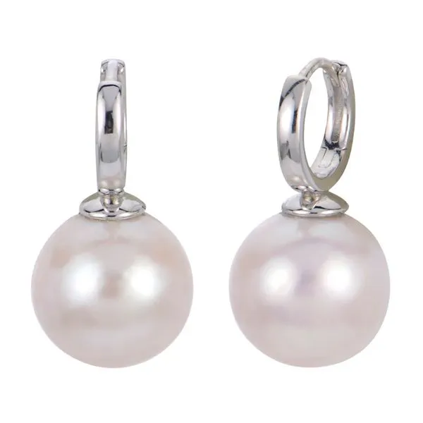 Sterling Silver Nucleated Pearl Huggie Hoop Earrings Tipton's Fine Jewelry Lawton, OK