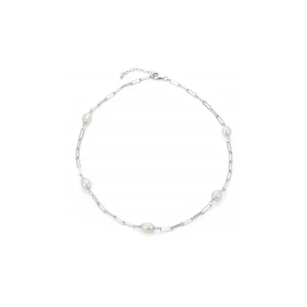 Sterling Silver Freshwater Cultured Pearl Paper Clip Chain Necklace Tipton's Fine Jewelry Lawton, OK