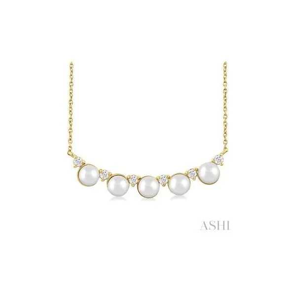 10K Yellow Gold Pearl and Diamond Necklace Tipton's Fine Jewelry Lawton, OK