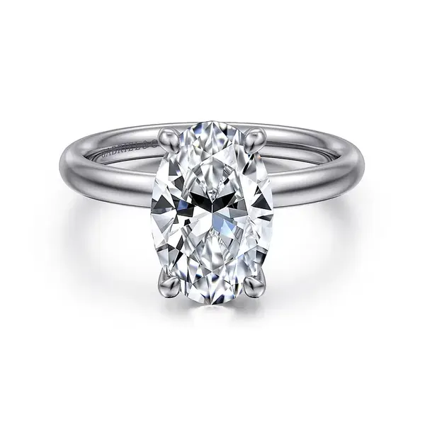 14K White Gold Oval Solitaire Semi-Mount Ring Tipton's Fine Jewelry Lawton, OK