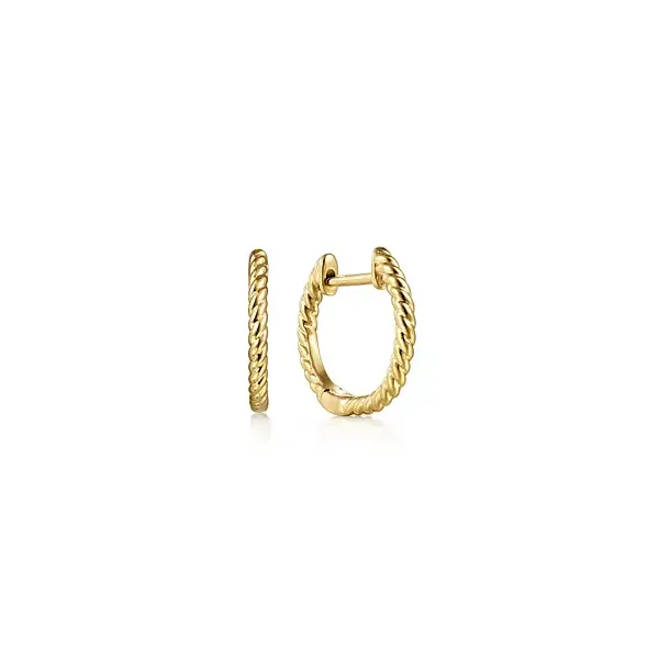 14K Yellow Gold Twisted Rope Huggie Earrings Tipton's Fine Jewelry Lawton, OK