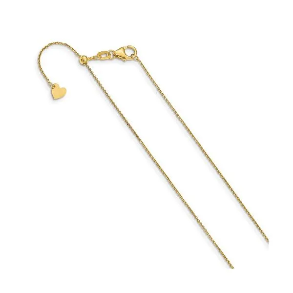 14K Yellow Gold DC Adjustable Cable Chain Tipton's Fine Jewelry Lawton, OK