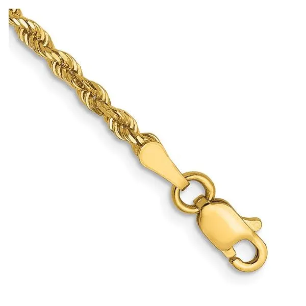 Leslie's 14K Yellow Gold Diamond-Cut Rope Chain 8" Tipton's Fine Jewelry Lawton, OK