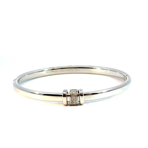 Sterling Silver Diamond Station Elegance Bangle Bracelet Tipton's Fine Jewelry Lawton, OK