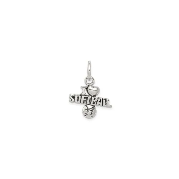 Sterling Silver Softball Heart Charm Tipton's Fine Jewelry Lawton, OK