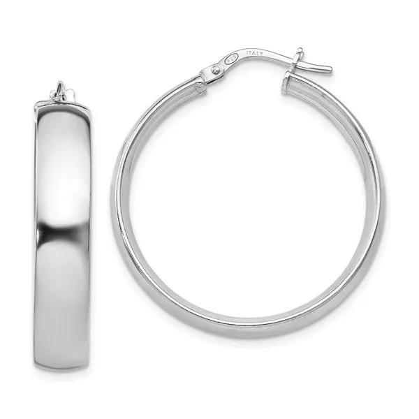 Sterling Silver Hinged High Polished Hoop Earrings Tipton's Fine Jewelry Lawton, OK