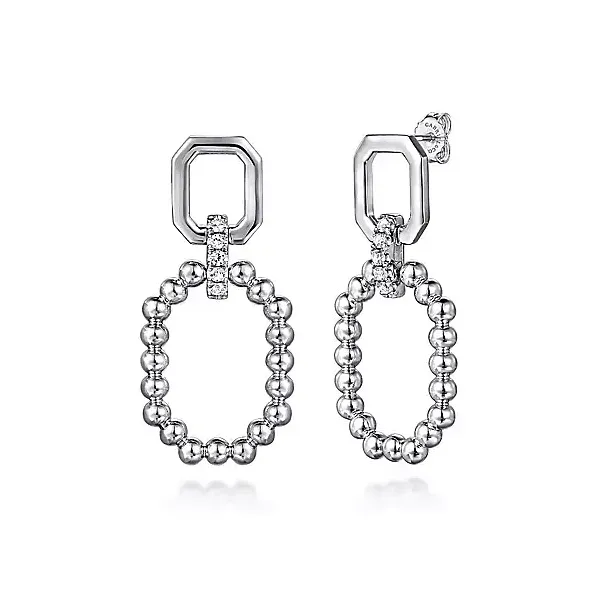 Sterling Silver Bujukan Drop Earrings with White Sapphire Tipton's Fine Jewelry Lawton, OK