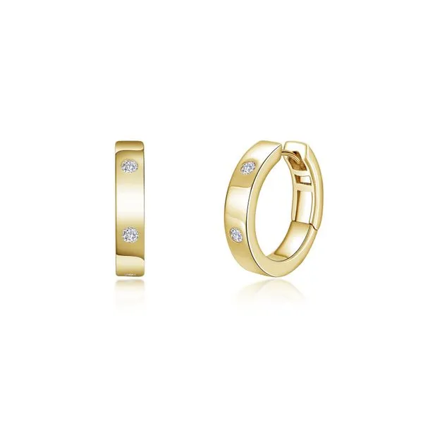 Sterling Silver/Gold Plated Invisible Set Huggie Hoop Earrings Tipton's Fine Jewelry Lawton, OK