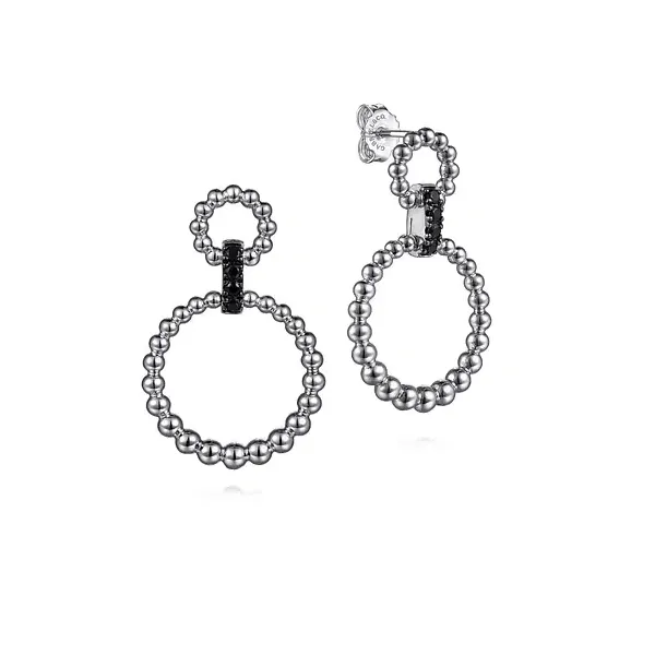 Sterling Silver Black Spinel Bujukan Link Drop Earrings Tipton's Fine Jewelry Lawton, OK