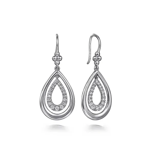 Sterling Silver White Sapphire Teardrop Earrings Tipton's Fine Jewelry Lawton, OK