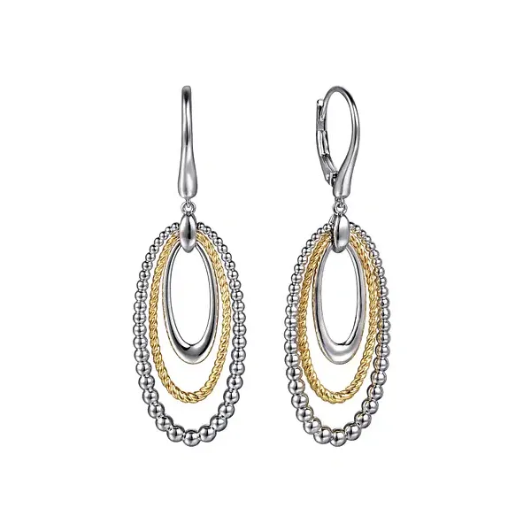 Sterling Silver and 14Kt Yellow Gold Drop Earrings Tipton's Fine Jewelry Lawton, OK