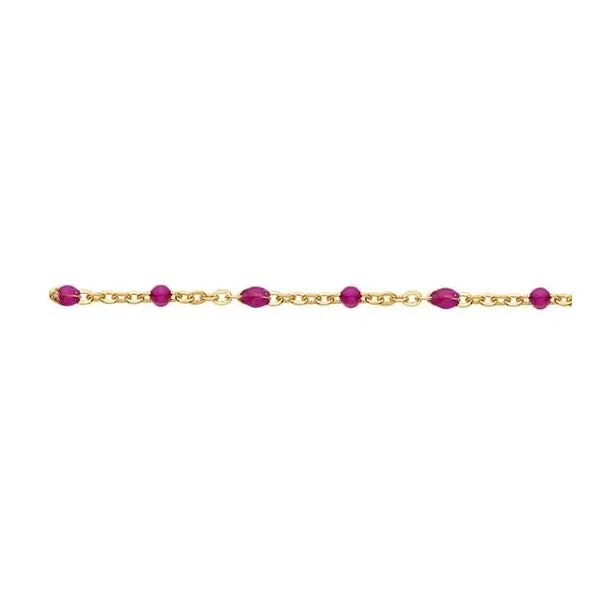 Gold-Filled Fuchsia Enamel Cable Chain Tipton's Fine Jewelry Lawton, OK