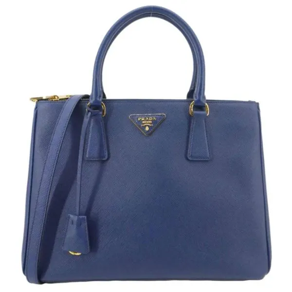 Luxury Preowned Prada Blue Galleria Two Way Tote Saffiano Leather Tipton's Fine Jewelry Lawton, OK