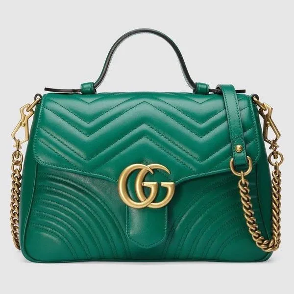 Luxury Preowned Gucci Marmont Green Top Handle Crossbody Tipton's Fine Jewelry Lawton, OK