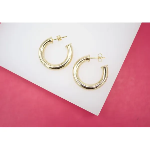 18GF 5mm Open Hoop Earrings Tipton's Fine Jewelry Lawton, OK