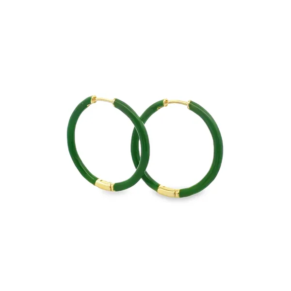 18GF 38mm Green Enamel Hoops Tipton's Fine Jewelry Lawton, OK