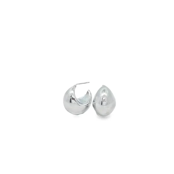 18K Rhodium Filled Crescent Shape Earrings Tipton's Fine Jewelry Lawton, OK