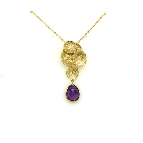 Women's Sterling Silver and 18K Yellow Gold Vermeil Lily Amethyst Necklace Tipton's Fine Jewelry Lawton, OK