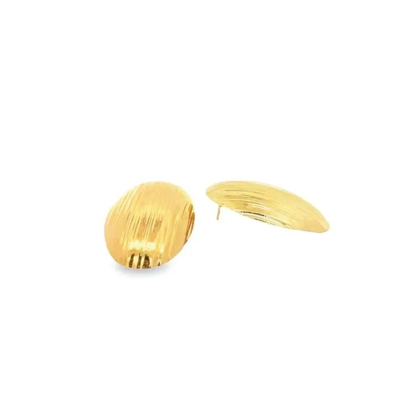 18K Gold Filled Textured Oval Stud Earrings Tipton's Fine Jewelry Lawton, OK