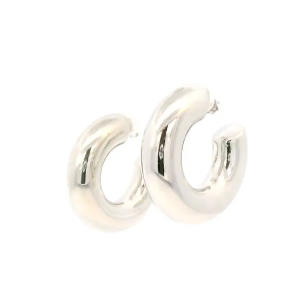 18K Rhodium Filled Chunky Hoops Tipton's Fine Jewelry Lawton, OK