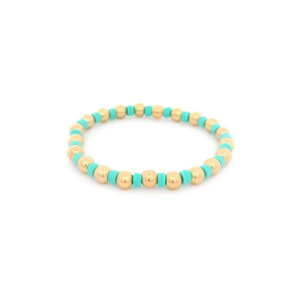 18K Gold Filled Gold Bead Polymer Clay Disc Bracelet Tipton's Fine Jewelry Lawton, OK