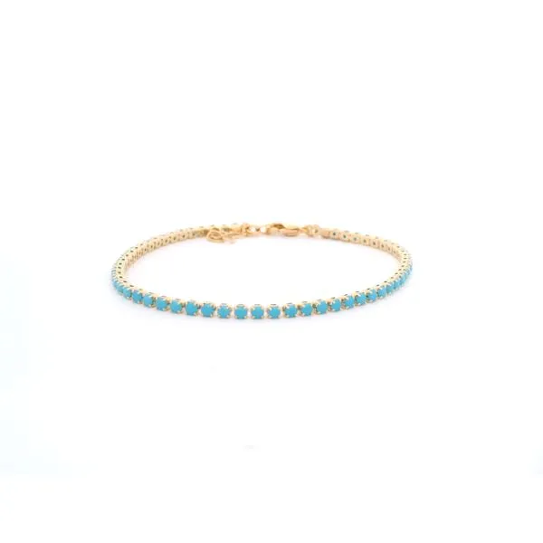 18K Gold Filled Dainty Blue Stones Bracelet Tipton's Fine Jewelry Lawton, OK