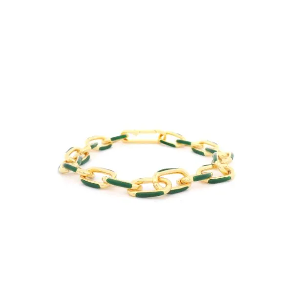 18K Gold Filled Enamel Paperclip Chain Bracelet Tipton's Fine Jewelry Lawton, OK