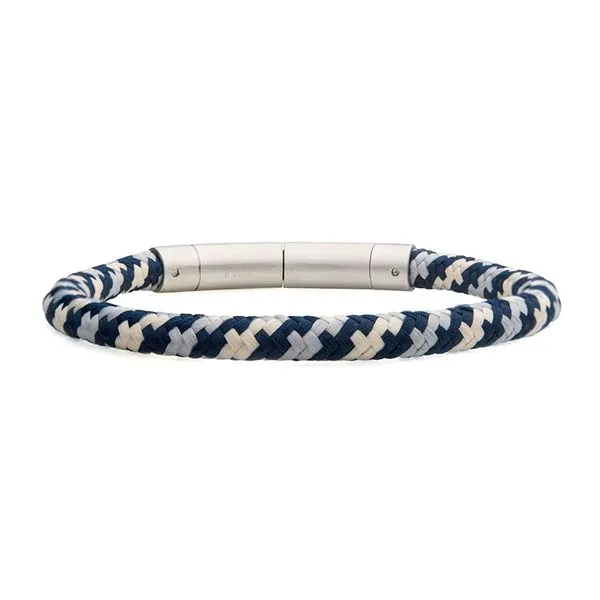 Blue Grey and Beige Nylon Cord Bracelet Tipton's Fine Jewelry Lawton, OK
