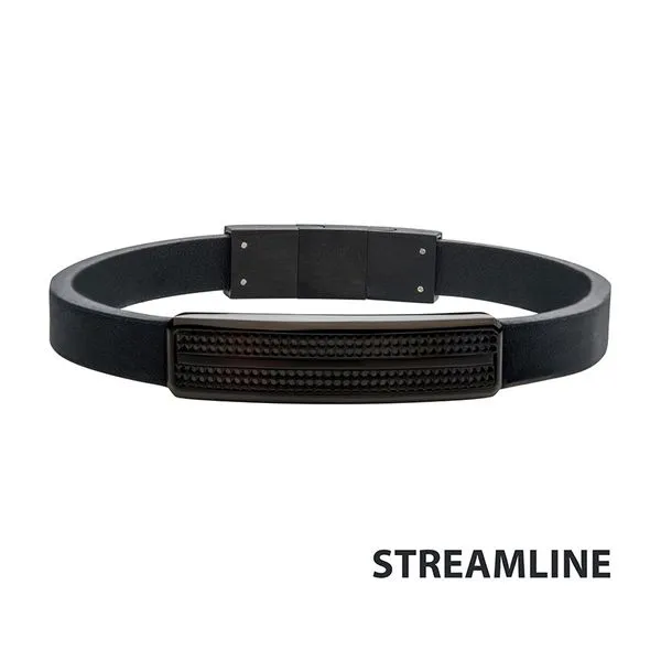 Black Leather Streamline ID Bracelet Tipton's Fine Jewelry Lawton, OK