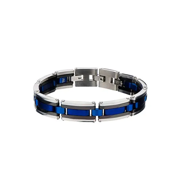 Black Blue IP and Stainless Steel Links Bracelet Tipton's Fine Jewelry Lawton, OK