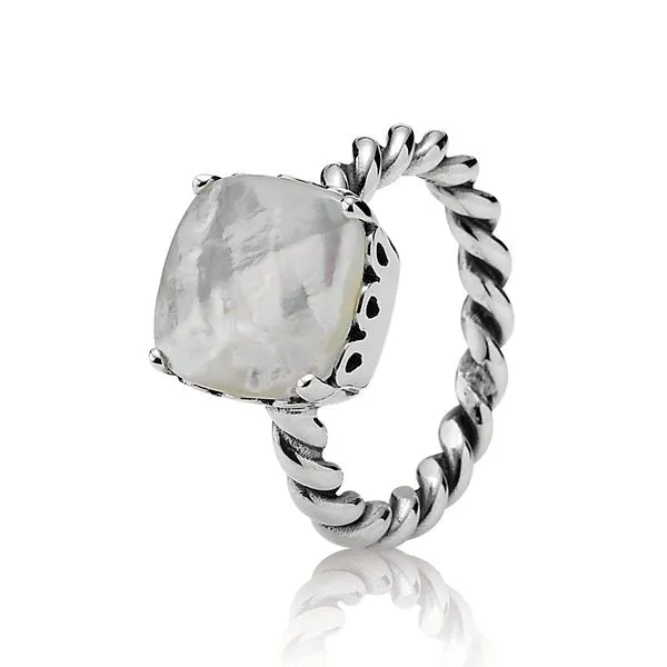 Pandora Sterling Silver Elegant Sincerity Mother of Pearl Ring Tipton's Fine Jewelry Lawton, OK