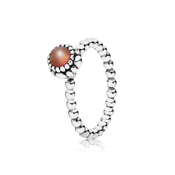 Pandora Sterling Silver Birthday Blooms July Carnelian Ring Tipton's Fine Jewelry Lawton, OK