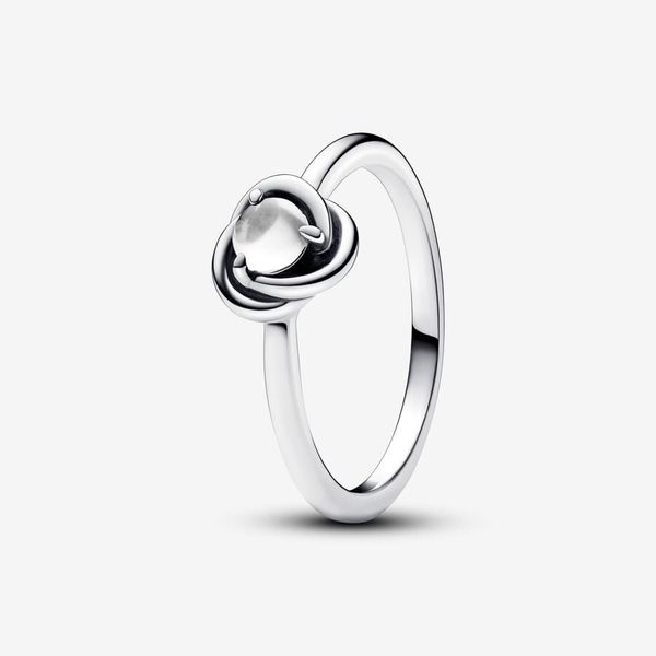 Pandora Sterling Silver April Clear Eternity Circle Ring Tipton's Fine Jewelry Lawton, OK