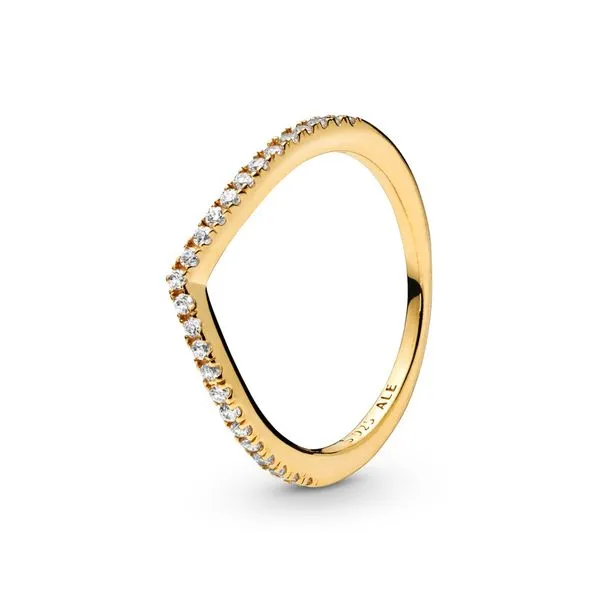 Platinum Pandora Sparkling Wishbone Ring Tipton's Fine Jewelry Lawton, OK