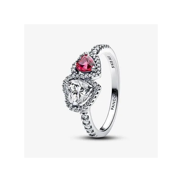 Sterling Silver Pandora Halo Hearts Ring Tipton's Fine Jewelry Lawton, OK