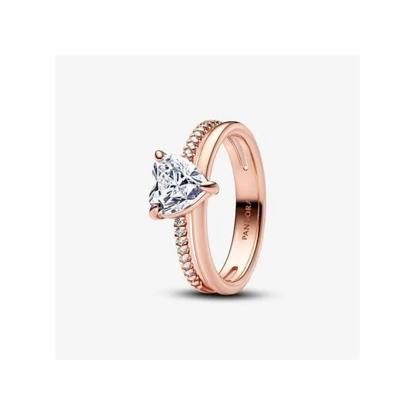 Platinum Pandora Double Band Heart Ring Tipton's Fine Jewelry Lawton, OK