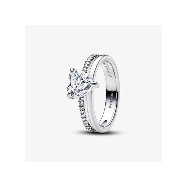 Sterling Silver Pandora Double Band Heart Ring Tipton's Fine Jewelry Lawton, OK
