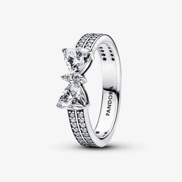 Sterling Silver Pandora Sparkling Bow Double-row Ring Tipton's Fine Jewelry Lawton, OK