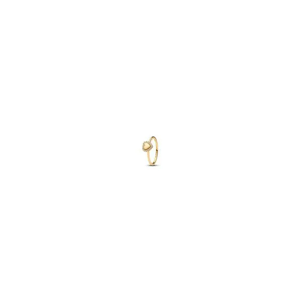 Gold Plated Pandora Engravable Heart Halo Ring Tipton's Fine Jewelry Lawton, OK