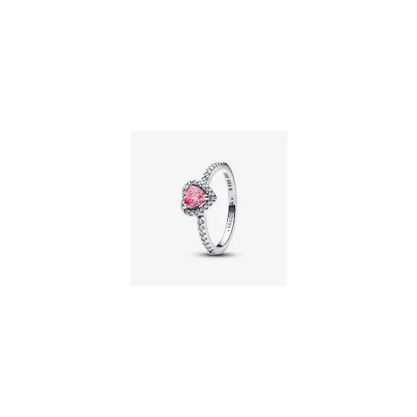 Sterling Silver Pandora Elevated Pink Heart Ring