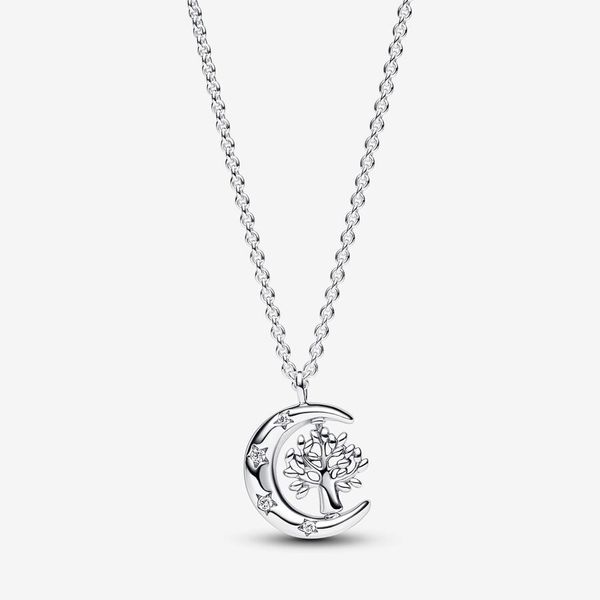 Sterling Silver Moon and Spinning Tree Pendant Necklace Tipton's Fine Jewelry Lawton, OK