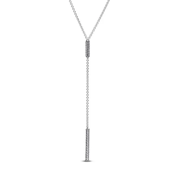 Sterling Silver Pandora Timeless Pavé Prism Drop Necklace Tipton's Fine Jewelry Lawton, OK