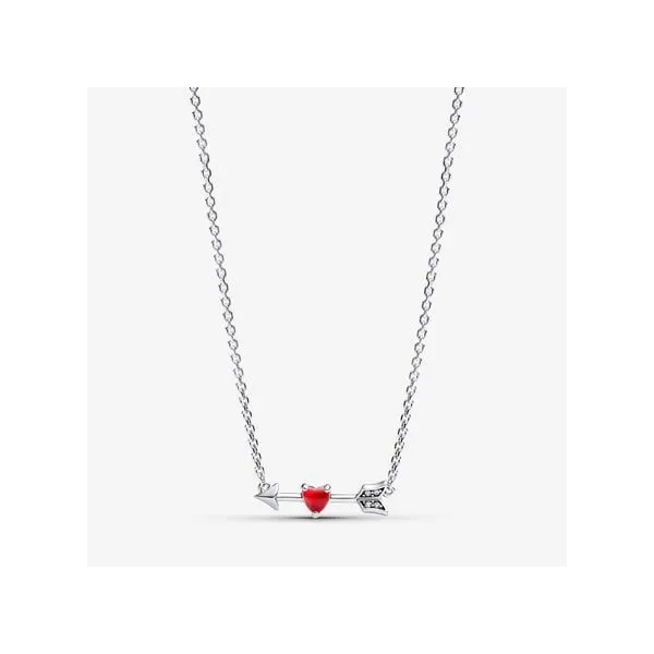 Sterling Silver Arrow and Murano Glass Heart Necklace Tipton's Fine Jewelry Lawton, OK