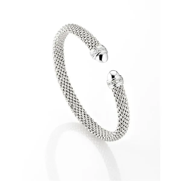 Italian Gold Plated Bangle Bracelet with White Sapphires Tipton's Fine Jewelry Lawton, OK